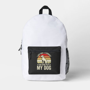 Workout With My Dog Retro Sunset Printed Backpack