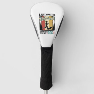 Workout With My Dog Vintage Running Shirt Design_1 Golf Head Cover