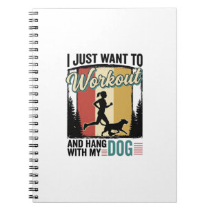 Workout With My Dog Vintage Running Shirt Design_1 Notebook