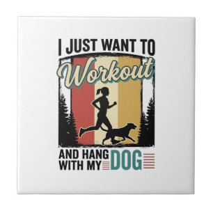 Workout With My Dog Vintage Running Shirt Design_1 Tile