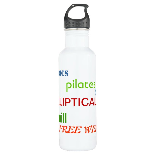 Workout with this fitness themed 710 ml water bottle (Front)