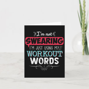 Workout Words Funny Joke Funny Gift Gym Card