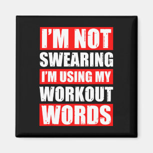 Workout Words Weight Sports Gym Funny Bodybuilding Magnet