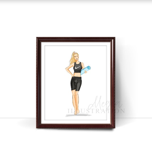 workout, yoga, fashion illustration poster (Creator Uploaded)