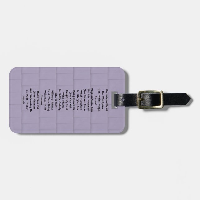 Workplace Inspiration Luggage Tag (Front Horizontal)
