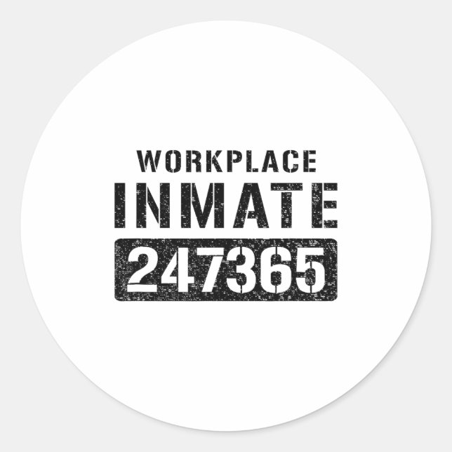 Workplace Worker Prisoner Inmate Halloween Costume Classic Round Sticker (Front)