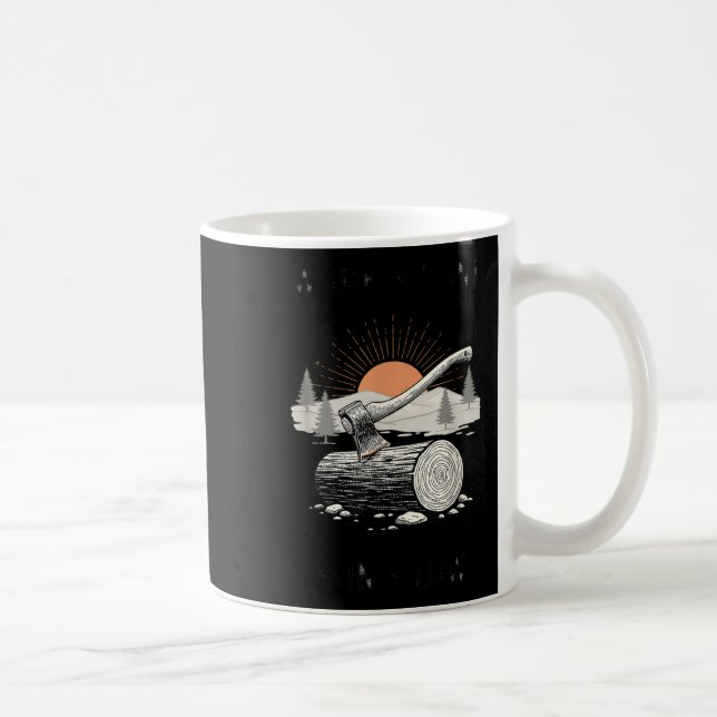 Works Done Suns Low Retro Lumberjack Axe Chopping Coffee Mug (Right)