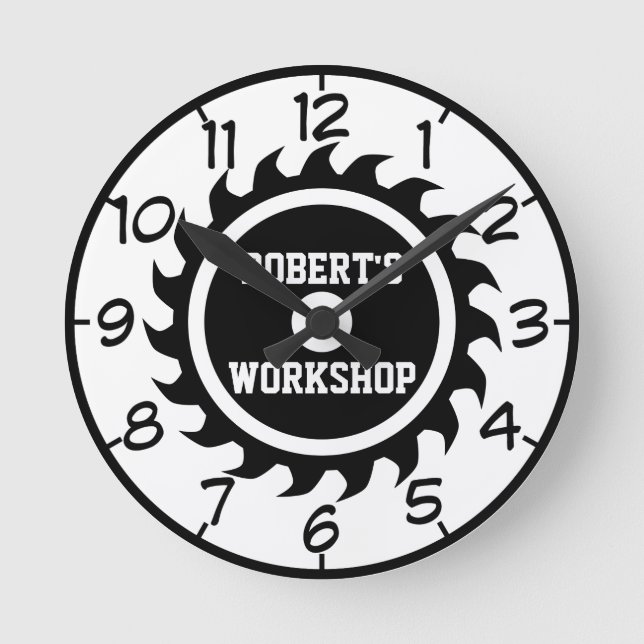 Workshop or Man Cave Saw Image Wall Clock (Front)