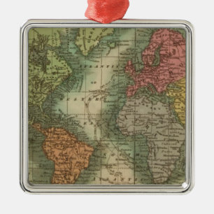 World 4 metal tree decoration