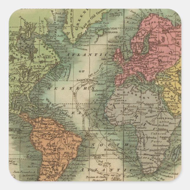 World 4 square sticker (Front)