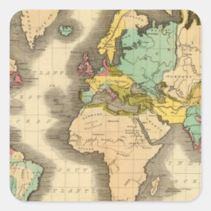 World 6 square sticker