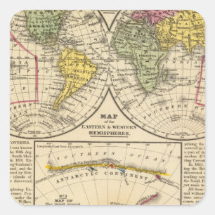 World 7 square sticker