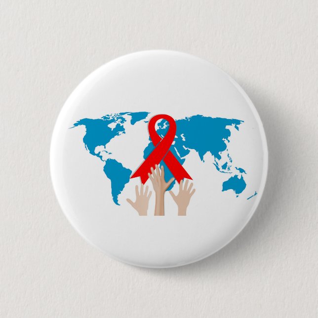 World AIDS Day Awareness 1st December 6 Cm Round Badge (Front)