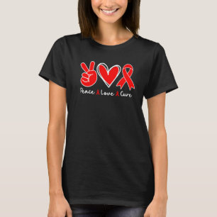 World Aids Day Awareness Costume Peace Love Cure R T-Shirt