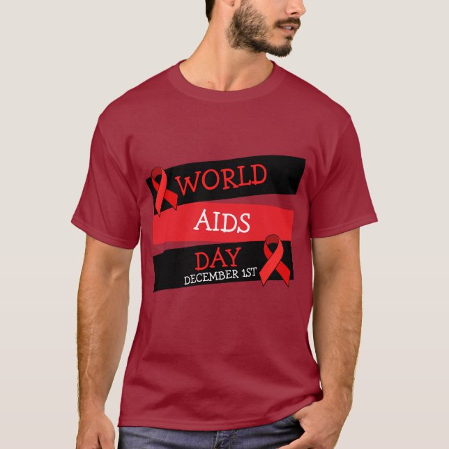 World Aids Day December 1st Button Shirt (Front)
