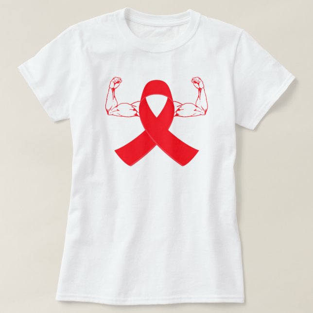 WORLD Aids Day, December  Awareness,HIV Warrior,Re T-Shirt (Design Front)