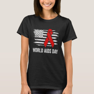World Aids Day Hope HIV Red Ribbon Aids Awareness T-Shirt