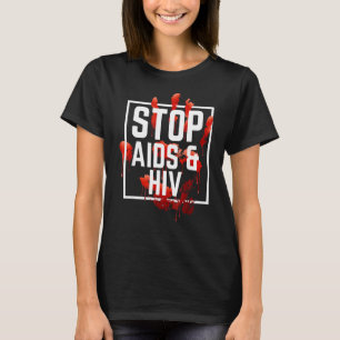 World AIDS Day Stop AIDS & HIV Awareness Red Ribbo T-Shirt