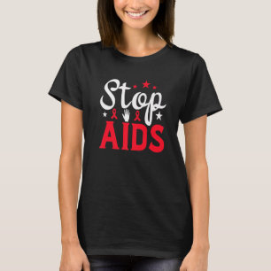 World AIDS Day Stop Aids HIV Awareness Red Ribbon  T-Shirt