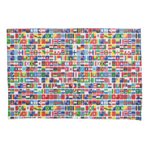 World All Countries Nation Flags Pattern Pillowcase
