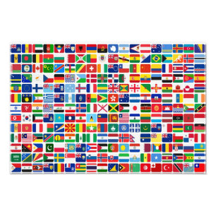 World All Countries Nation Flags Photo Print
