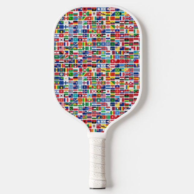 World All Countries Nation Flags  Pickleball Paddle (Front)
