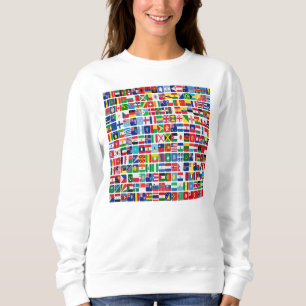 World All Countries Nation Flags  Sweatshirt