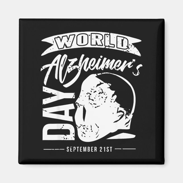 World alzheimer's awareness day memory support magnet (Front)