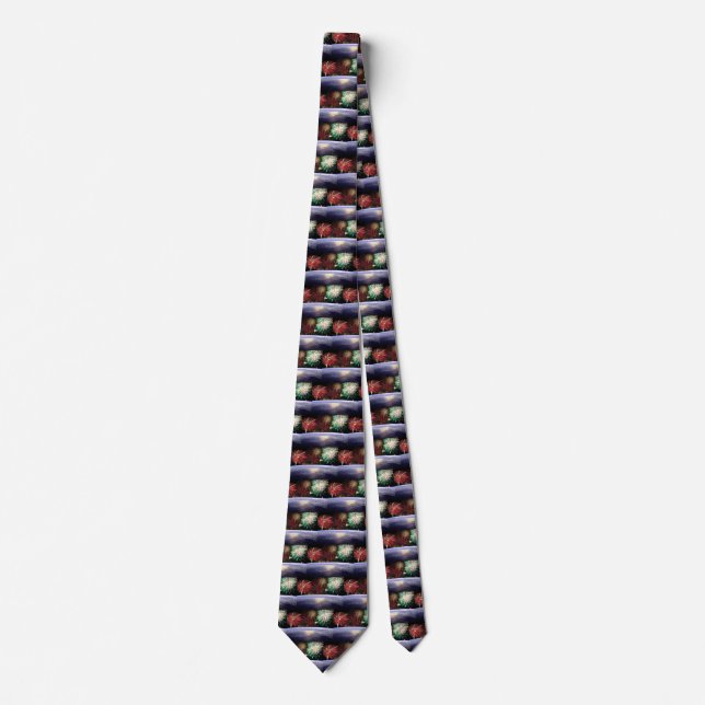 World and Fireworks Tie (Front)