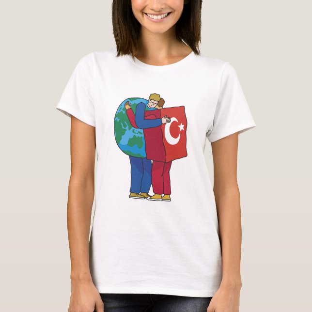 WORLD AND TURKEY HUG T-Shirt (Front)
