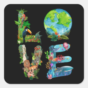 World Animal Day Love Shirt Protection Of Animals Square Sticker