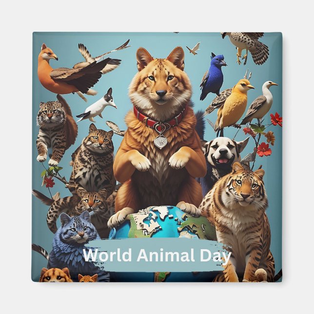 World Animal Day  Magnet (Front)