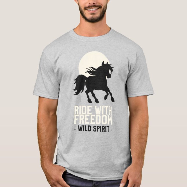 World Animal Day - Ride with Freedom Horse T-Shirt (Front)