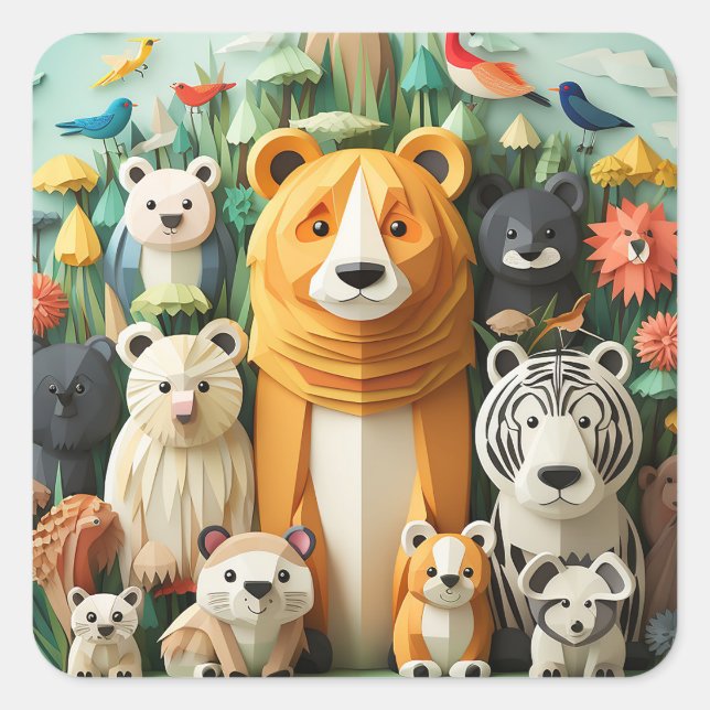 World Animal Day Square Sticker (Front)