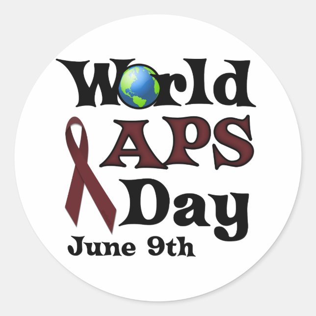 WORLD APS DAY CLASSIC ROUND STICKER (Front)