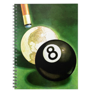World as Cue Ball Spiral Notebook