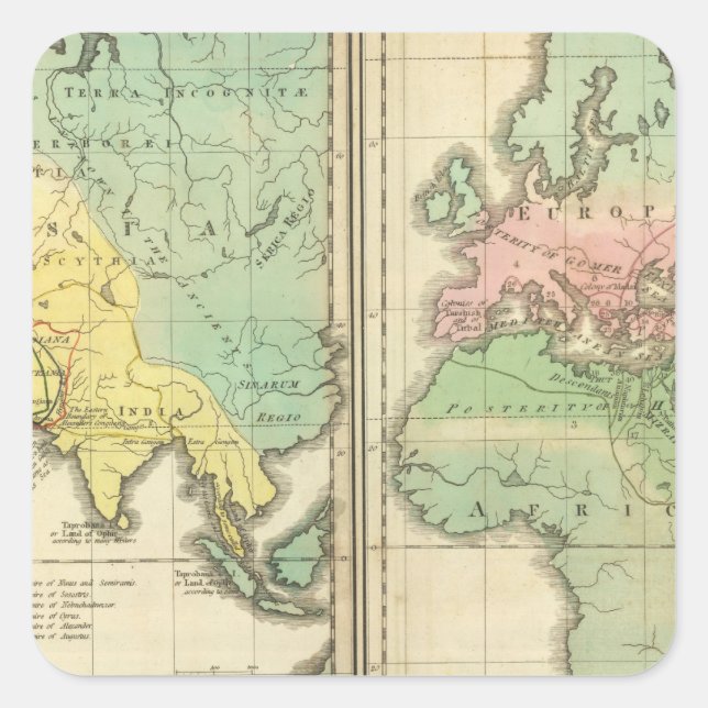 World as Known to the Ancients Division Square Sticker (Front)