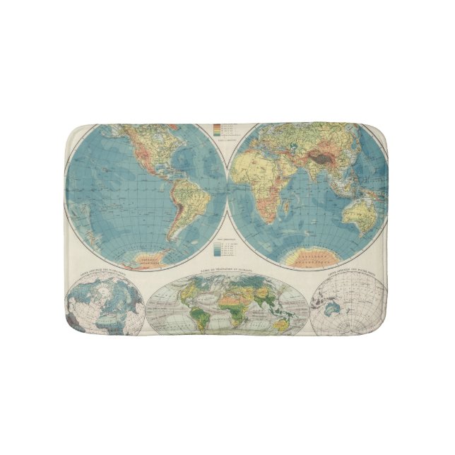 World Atlas Map 2 Bath Mat (Front)