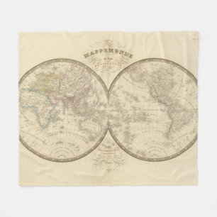 World Atlas Map Fleece Blanket