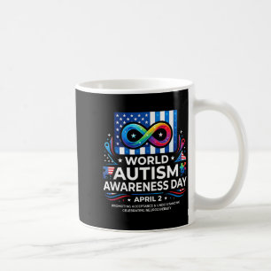World autism awareness day 2nd april ribbon merch coffee mug