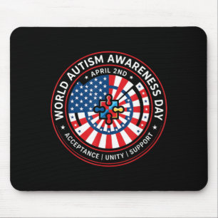 World Autism Awareness Day 2nd April Ribbon Merch Mouse Pad