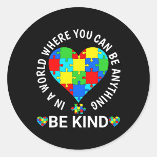 World Autism Awareness Day - Be Kind Autism Awaren Classic Round Sticker