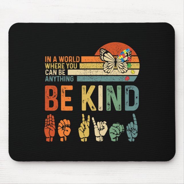World Autism Awareness Day Hands Signs Autism Puzz Mouse Pad (Front)