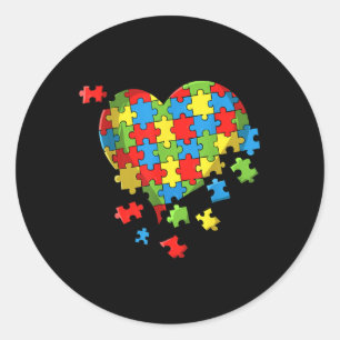 World Autism Awareness Day Heart  Classic Round Sticker