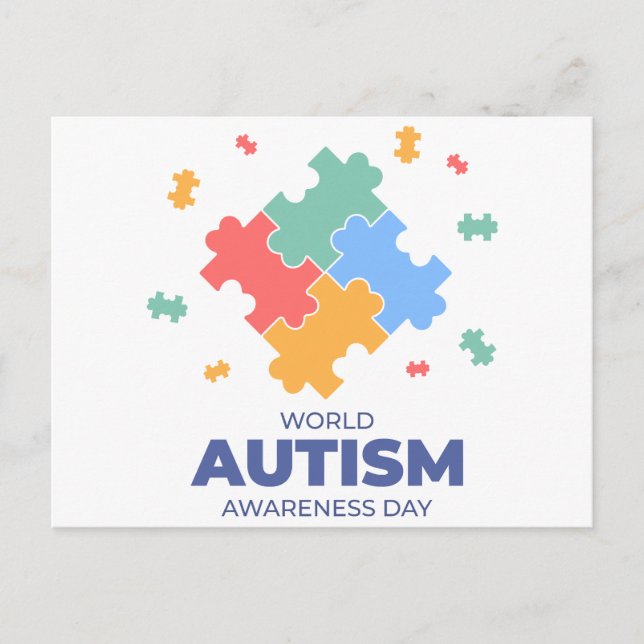  World Autism Awareness Day Holiday Postcard (Front)
