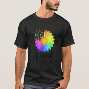 World Autism Awareness Day Puzzle Sunflower Ribbon T-Shirt