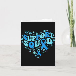 World autism awareness day support squad ribbon card