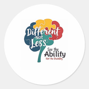 World Autism Awareness Day Tee Different Not Less  Classic Round Sticker