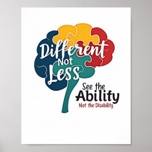 World Autism Awareness Day Tee Different Not Less Poster