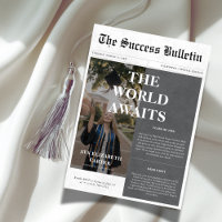 World Awaits Graduation Success Newspaper Photo